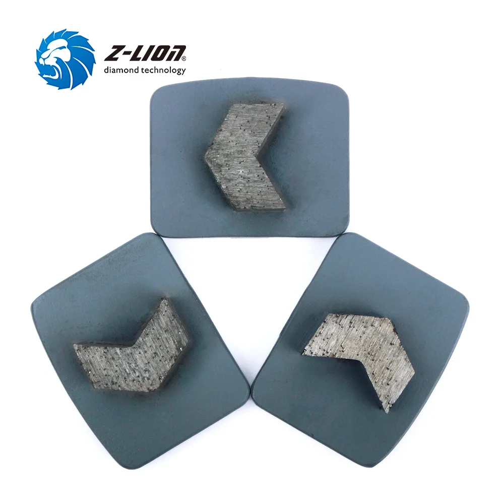 Z-LION 3pcs Abrasive Grinding Tools Arrow Segment Redilock Diamond Grinding Plate For Cocrete Surface Floor Polishing Disc