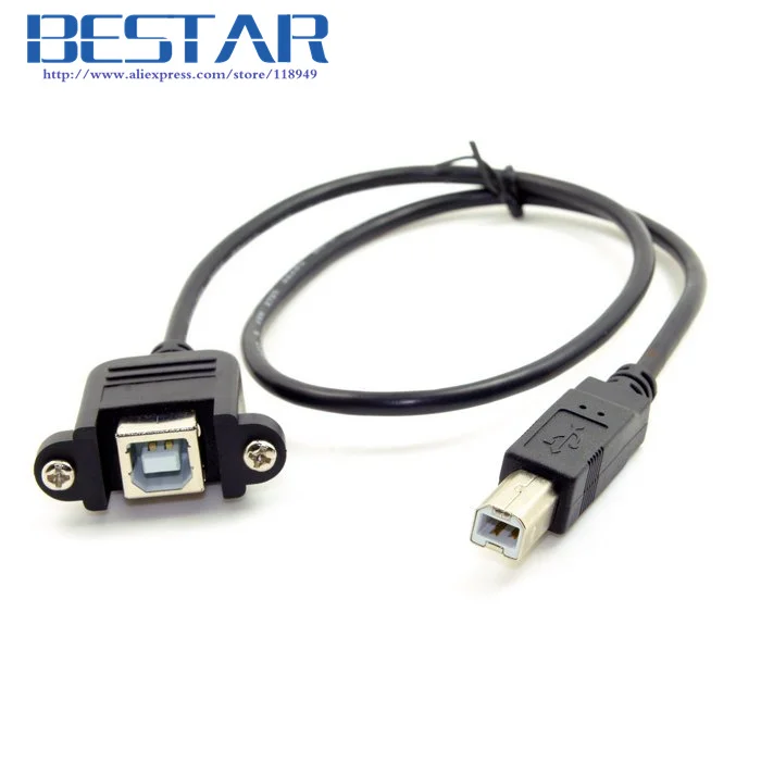 50 سنتيمتر USB-B usb 2.0 نوع b الذكور إلى الإناث طابعة ماسحة القرص الصلب تمديد كابل مع مسامير ل وحة جبل