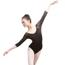 Black Mesh Ballet Leotards Women #6