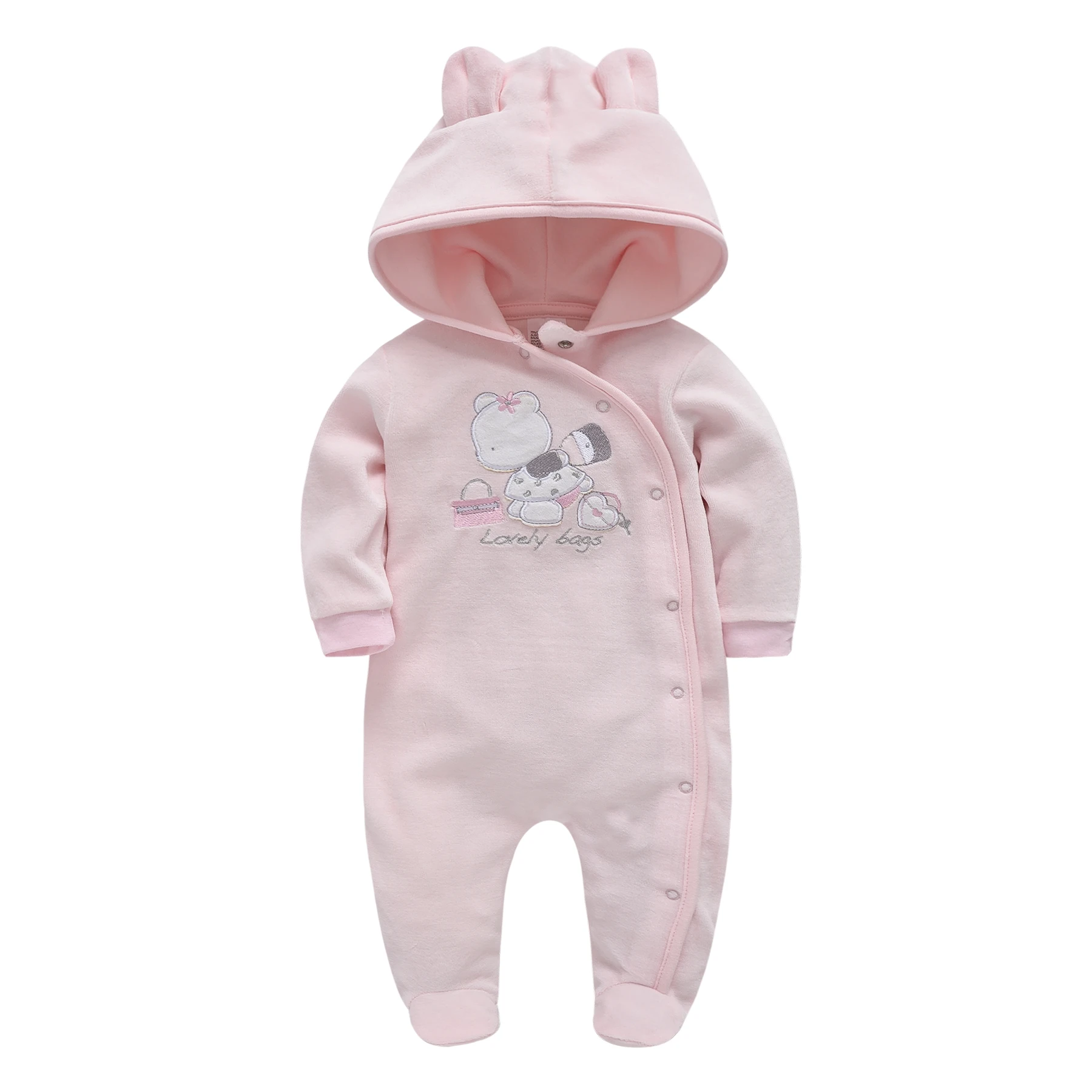 

Hoodies Baby Romper Bear Embroidery Baby Clothing Unisex Newborn Rompers Full Sleeve Fantasia Bebes Baby Girls Clothes Suit