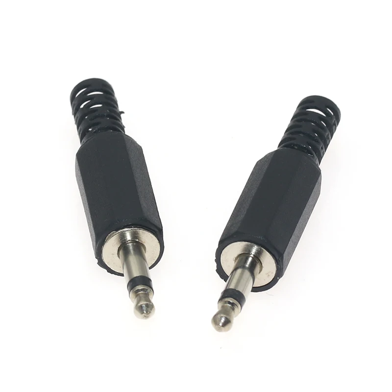Conector de áudio mono e 2 de dois núcleos, adaptador de terminais elétrico com conector macho