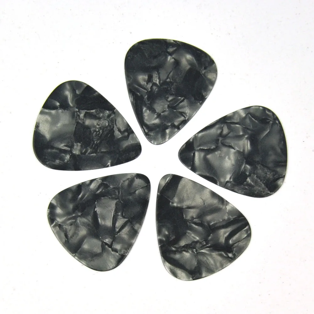 Lot of 100pcs Thin 0.46mm Gauge Celluloid Guitar Picks Plectrums Black Pearl