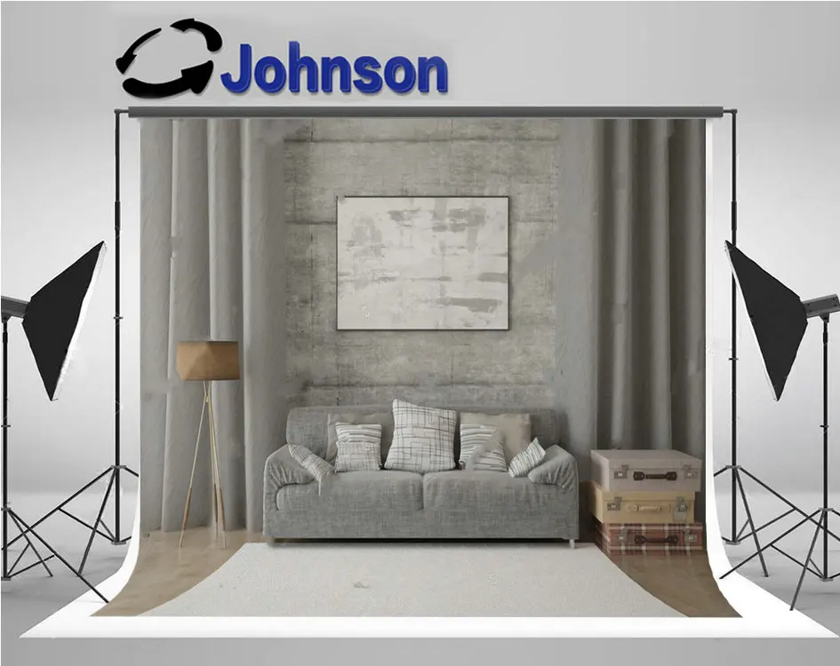 

Mock Stylish Living Room Compact Sofa curtains backdrop High quality Computer print wall background