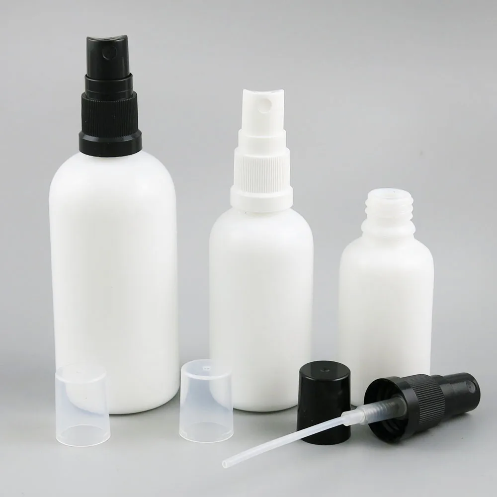 

200 x Refillable Natural White Glass Bottle With Mist Spray 30ml 50ml 100ml 1oz White Glass Perfume Vials Containers