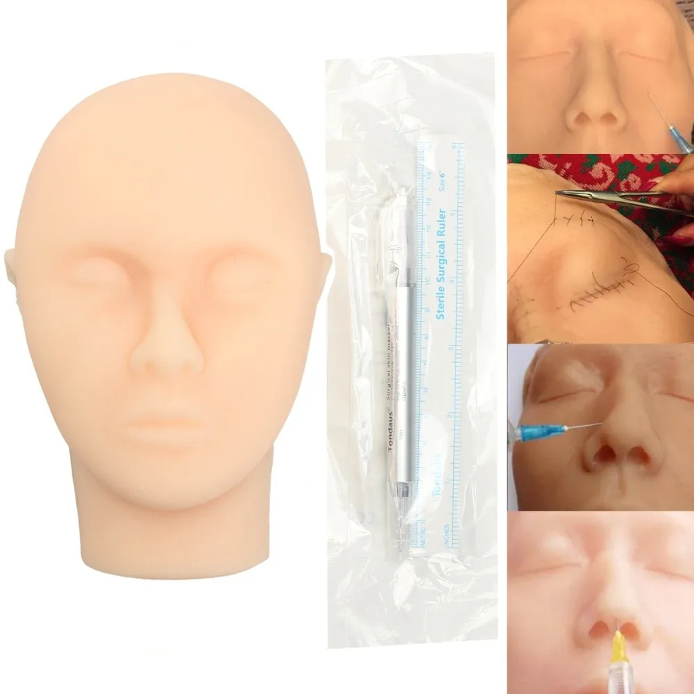 

Soft Silicone Head Model Skin Suture Facial Medical Mini-plastic Surgery Learning Practice Tools