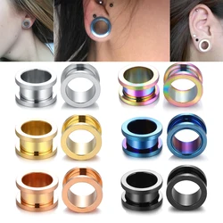 2Pcs/lot Stainless Steel Ear Plugs Tunnels for Ear Piercing 1.2-30MM Screw Back Flesh Ear Stretchers Expander Gauge Piercings