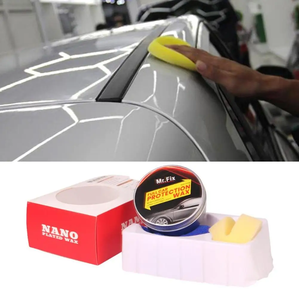 Carnauba Car Wax Crystal Hard Wax Paint Care Scratch Repair Maintenance Wax Paint Surface Coating Free Sponge And Towel