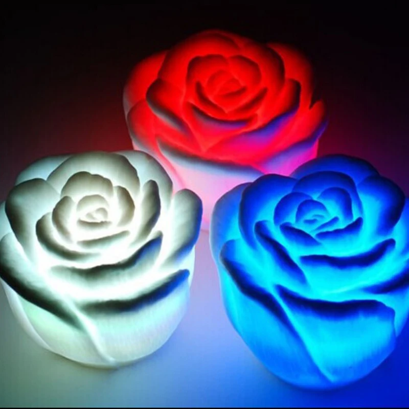 mycyk new Changing Colors 1Pcs Rose Flower LED Light Night Romantic Candle Light Lamp High Quality Valentine's Day Gift Birthday