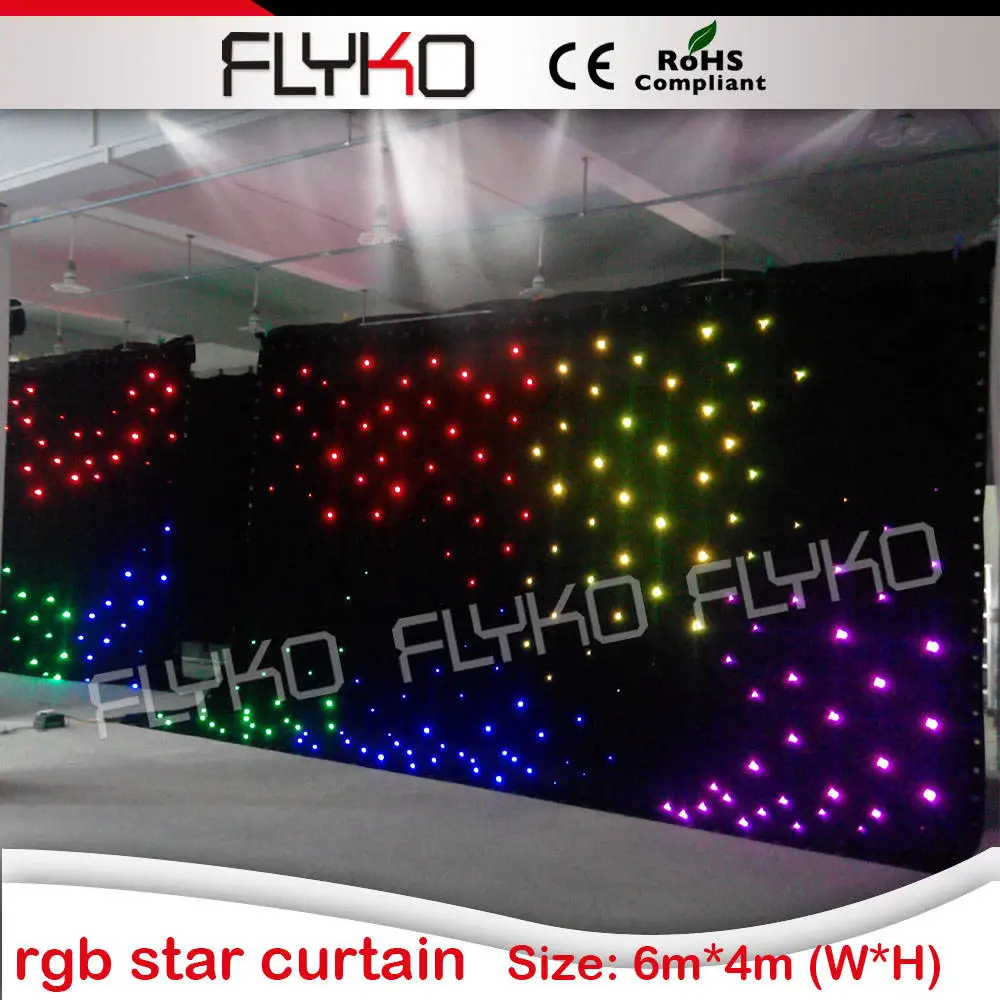 

4*6m DMX led star curtain RGBW/Single Color for DJ Use,stage backdrop cloth with free shipping