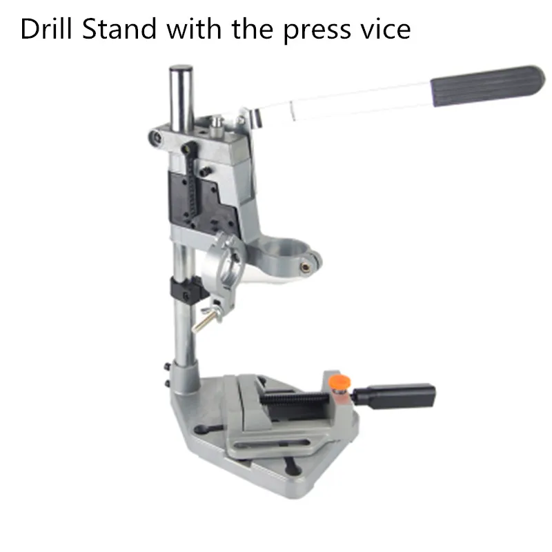 Electric Drill Stand Bench Drill Press Stand Double Clamp Base Frame Drill Holder with Drill Press Vice