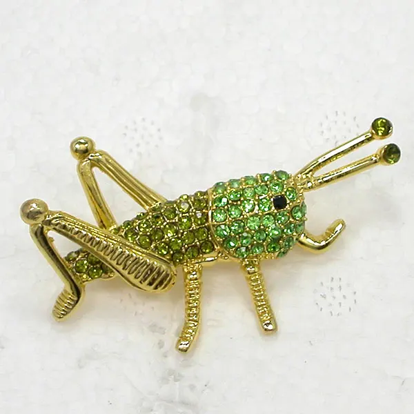 Insect brooch Rhinestone Grasshopper Pin brooches C462 K2