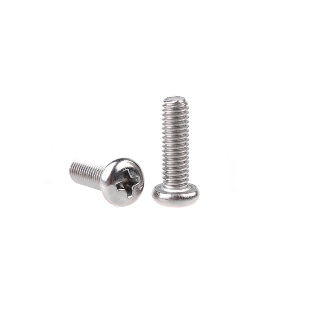 

100pcs Phillips Cross recessed pan head Screw 304 Stainless Steel M2/M2.5 3mm/4mm/5mm/6mm/8mm/10mm/12mm/14mm/16mm/18mm/20mm