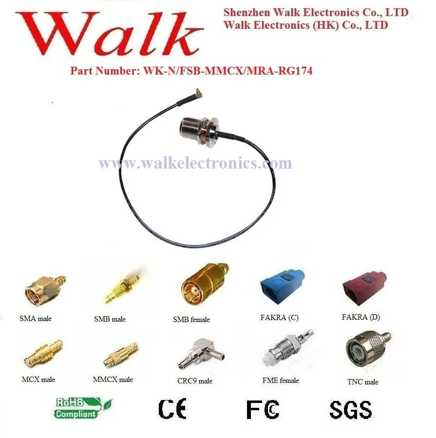 N female MMCX male rg174 cable, N MMCX rg174 extension cable, MMCX N connector cable