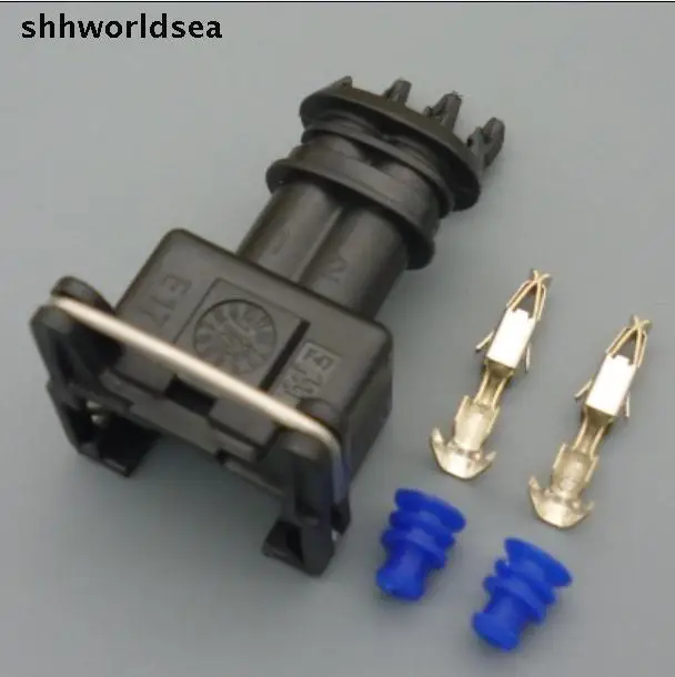 Shhworldse 100Kit 2Way 2PIN 3.5MM  Car Fuel Injector Socket Plug  MULTIPLE CONNECTORS JUNIOR POWER TIMER CONNECTOR