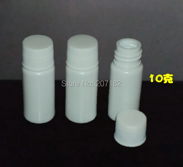 (200pcs/lot) 10ml / 10CC White PE Bottle, Plastic Bottle, Small Bottle, Empty Bottle, Solid Bottle with Aluminum Foil Pad