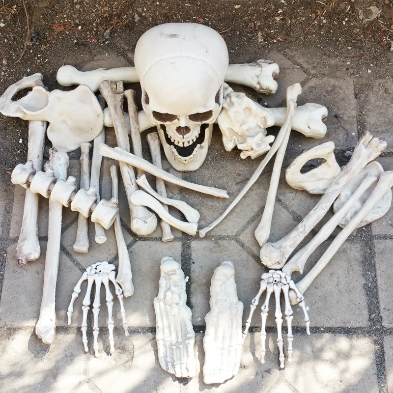 Bag of Bones Halloween Skeleton Bones 28pieces in a mash bag Haunted House Escape Horror props Decorations