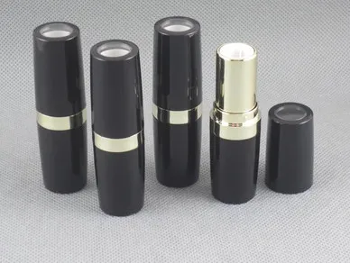 wholesale 200pcs High Grade Cosmeitc Makeup Lipstick Container, DIY Empty Round Black Lipstick Tube, Aluminum Tube for Lip Rouge