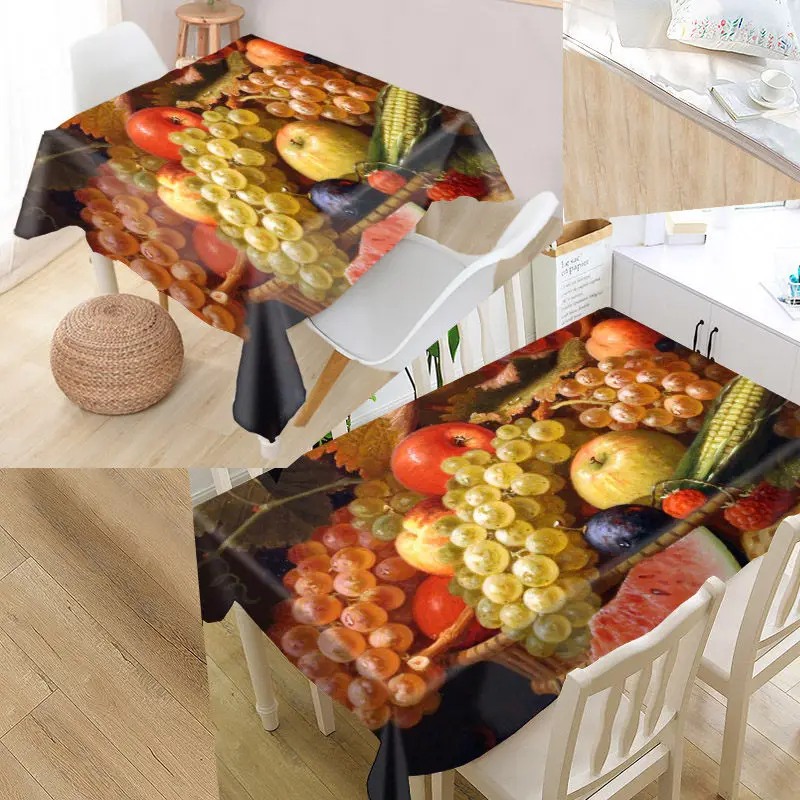 

Custom Oil Painting Tablecloth Art Simplicity Pattern Oxford Fabric Dustproof Dinner Table Cloth Party Decoration Table Cover