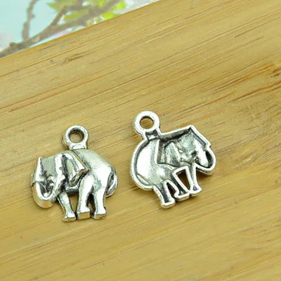 elephant alloy pendant charm 50-100pcs small size antique silver animal Thailand DIY jewerly accessories finding free shipping