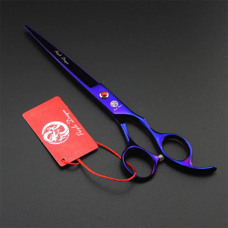 Purple dragon 7.0 inch Professional pet grooming scissors dogs shears hair cutter Straight & Curved & Thinning 4pcs/set