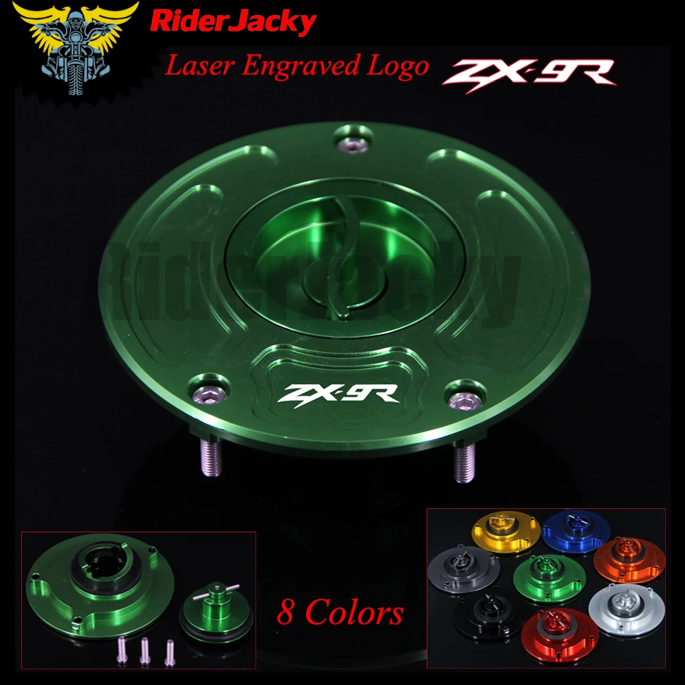 

CNC Aluminum Keyless Motorcycle Accessories Fuel Gas Tank Cap Cover For Kawasaki ZX-9R ZX9R ZX9 R 2000-2003 2001 2002