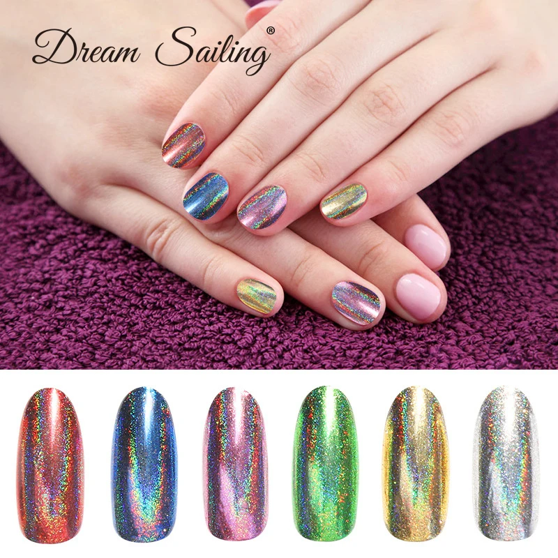 Pigments holographiques caméléon pour décoration des ongles, démontrent laser, galAct chromée, poussière de paillettes, nail art