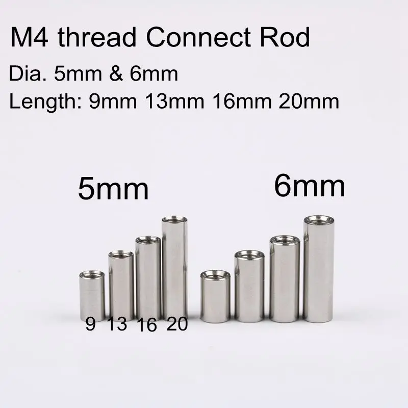 10 pieces Connecting pipe rivet Cheese M4 Thread Diy Knife material Making knife Handle screw Cylindrical Nuts