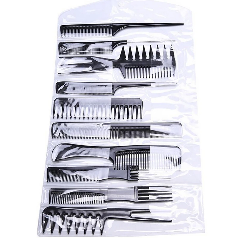 

Useful 10Pcs/set Professional Hairdressing Combs Barbers Hair Styling Tools Kits Set