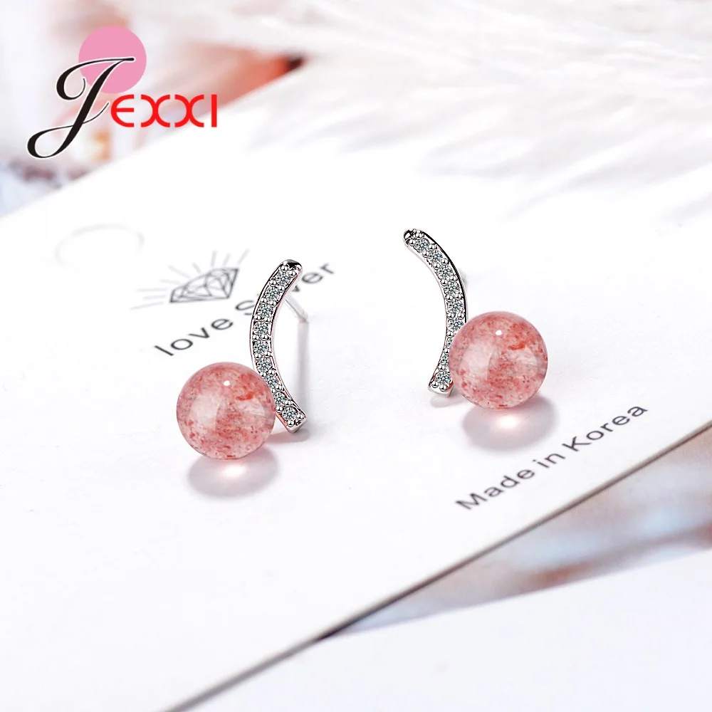 Women Daily Stud Earrings Korean Breif Crystal Ear Bujioux 925 Sterling Silver Joyas Boucle Foreille Femme Jewelry Drop Shipping