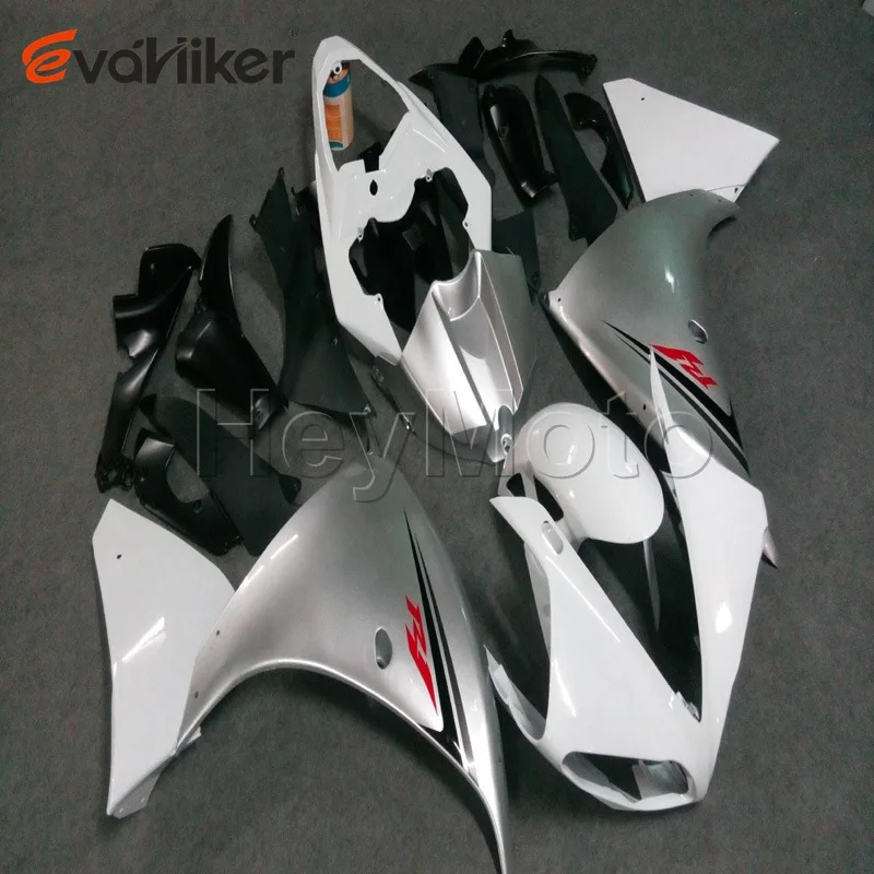 ABS Plastic fairing for YZFR1 2009 2010 2011 2010 silver white YZF R1 09 10 11 motorcycle panels Body Kit