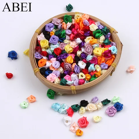Мини атласные ленты розы ABEI 300 шт