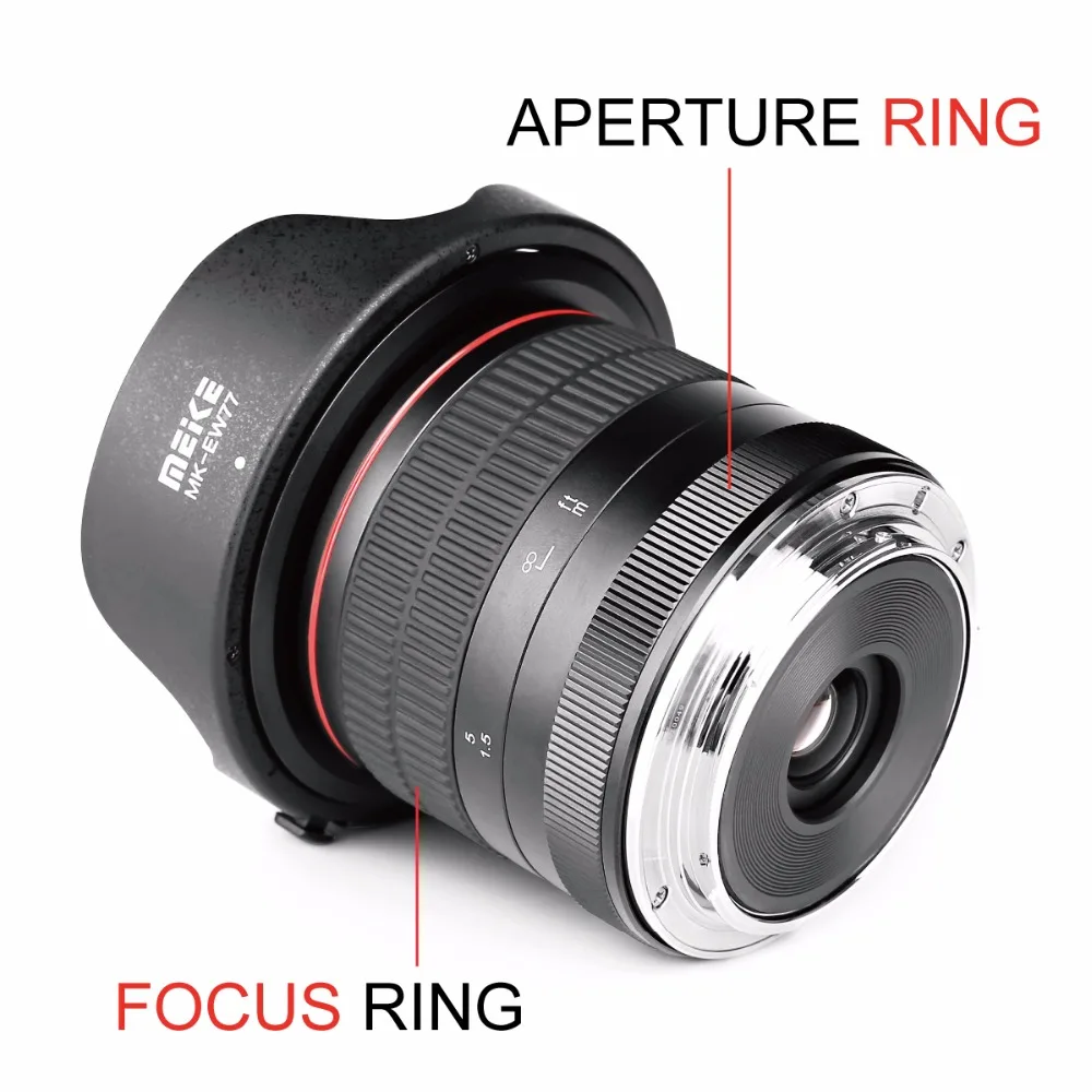 Meike 8mm f2.0 ultra breites Fisheye-Objektiv für Canon EOS Ef/Nikon F-Mount-Kameras mit APS-C/Vollbild – Detail 3