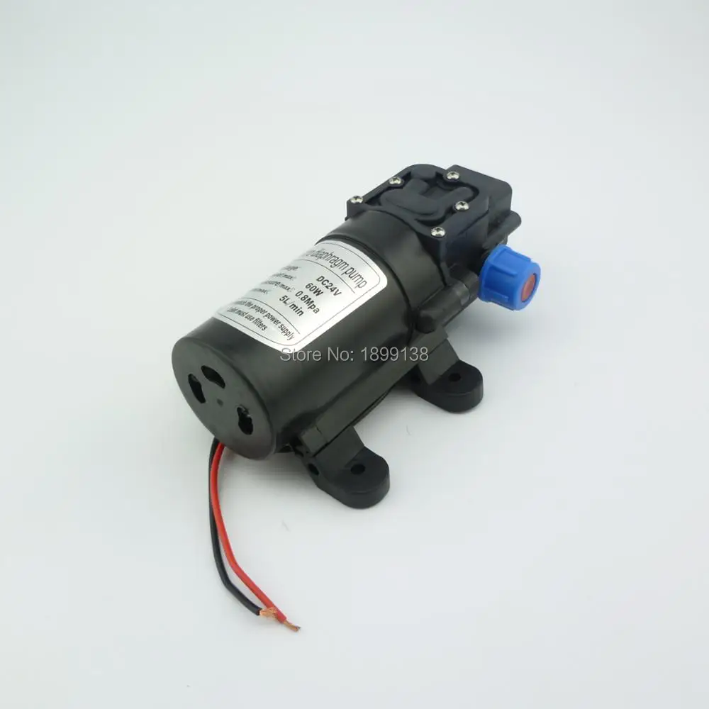 

60W 5L/min Return valve type high pressure diaphragm self priming mini 24v micro water pump