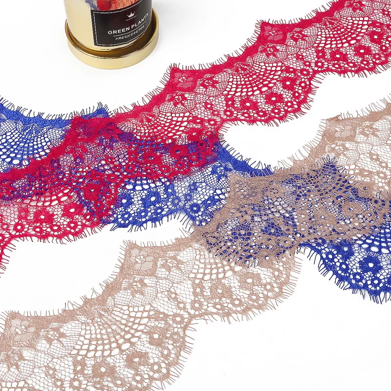 3 Yards 9.5cm 10 Colors Flower Embroidered Lace Fabric Trim Ribbons for DIY Sewing Handmade Materials Garment Accessories