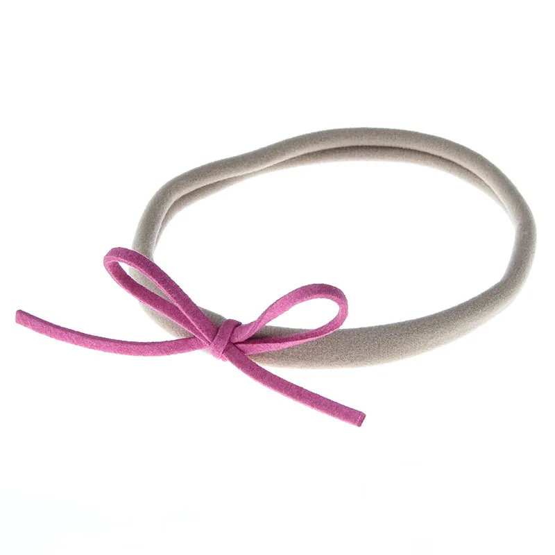 Nishine 10 Stks/partij Nylon Hoofdband Kinderen Meisjes Elastische Haarband Suede Solid Diy Boog Kinderen Haar Accessoires Fotografie Props