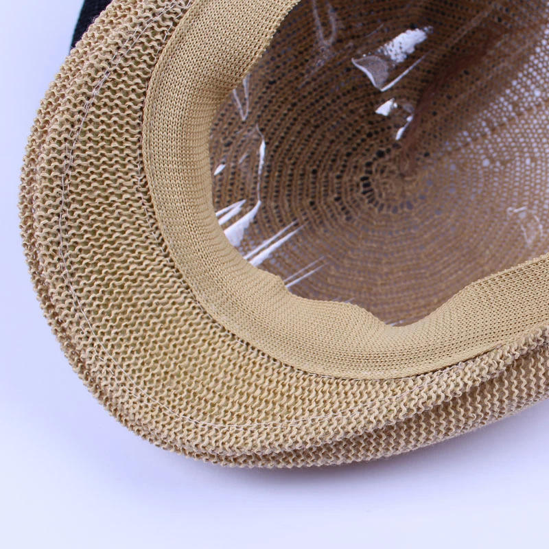 HT2326 Summer Sun Caps Men Breathable Straw Hats for Men Casual Advanced Forwader  Beret Caps Male Solid Flat Berets for Men