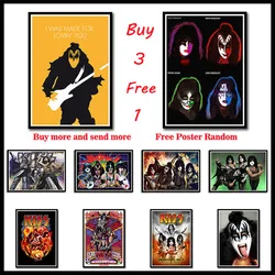 Heavy metal Kiss Rock band Coated Paper Posters music team star classic decorative painting Frameless