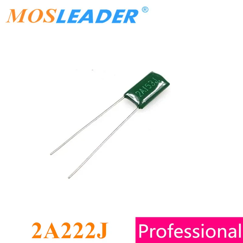 Mosleader 2A222J 100V 1000PCS DIP Polyester Film Capacitor 2.2NF 2200Pf 0.0022UF Made in China