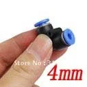 Free Shipping 100PCS/LOT New Elbow Quick Connector One Touch Fittings 4mm