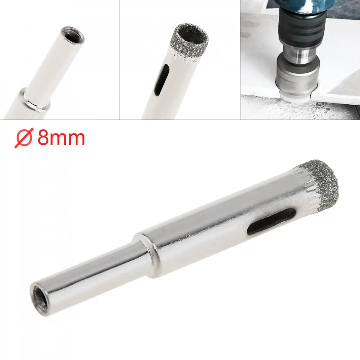 

1pc 8mm 10mm Diamond Coated Core Hole Saw Drill Bit Set Tools Glass Drill Hole Opener for Tiles Glass Ceramic