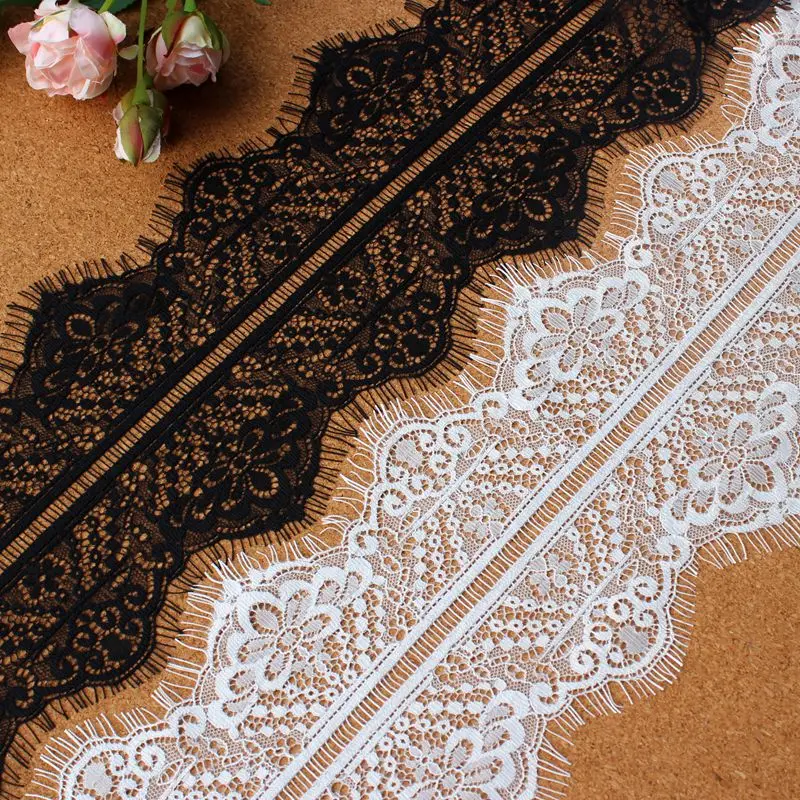 LASUI 13.5 cm*3 m /1 lot  High quality France double eyelash lace fabric wedding veil skirt long decorative accessories 0287