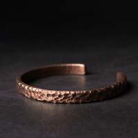 Hammered Solid Copper Metal Bracelet Rustic Vingtage Punk Unisex Cuff Bangle Viking Handmade Jewelry Gift for Men Women