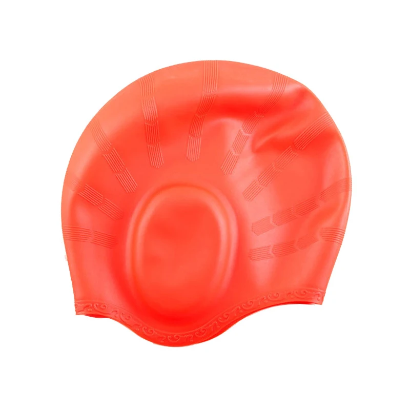 ear protect swimming cap silicone hats waterproof elastic free size adult swimming pool gear good quality 6 colors choose B43002