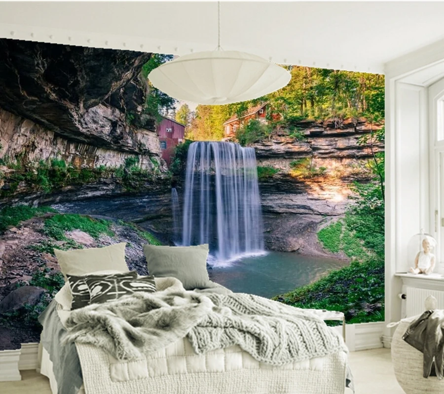 Custom landscape wallpaper,Canada Waterfalls Ontario Crag Nature wallpapers,bar living room tv sofa wall bedroom 3d murals