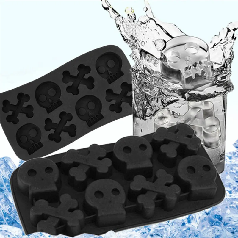 Funny Halloween Skull Silicone Mold Ice Molds Ice Trays Cream Tools Ice Cube Tray For Party Drink Ice New Tricks Maker