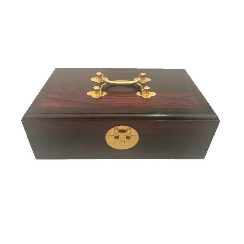 Redwood crafts Authentic Rosewood / Rosewood double mirror jewelry box storage box tenon joint structure g