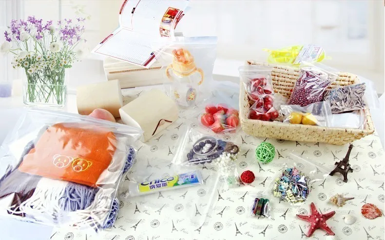 8x12cm Ziplock Plastic Bags Jewelry Small Ziplock Bag Candy Food Packaging Zip Lock Bags Clear Compressed  Dustproof Reclosable