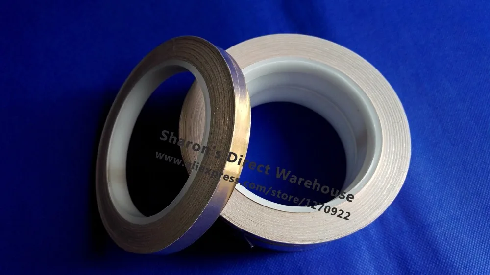 

2 Roll 10mm*20M*0.06mm Single Adhesive Copper Foil Tape, for Laptop Phone EMI Shield, Stain Glass Art