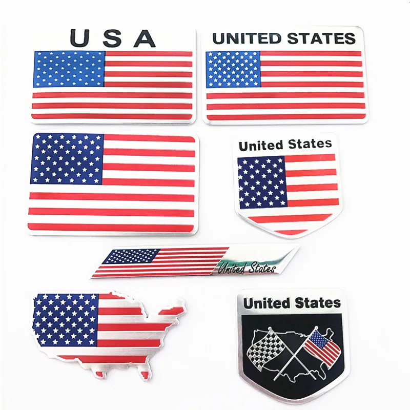 Car Styling Auto USA Sticker 3D American Flag Badge Emblem Decal Decoration For Ford Cadillac Dodge Ram Toyota Honda