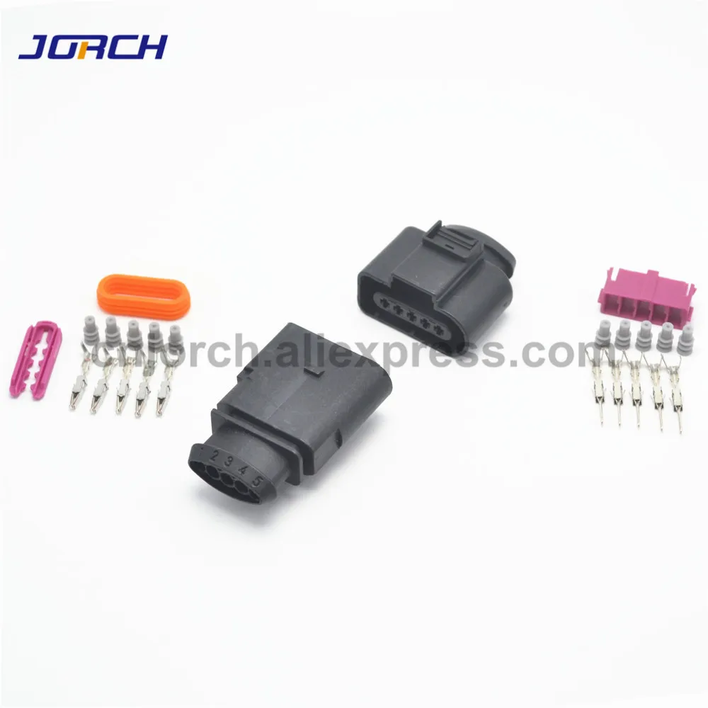 5 Sets 5pin 1.5mm waterproof female male wire connector 1J0973705 automotive electrical connectors plug 1J0 973 705